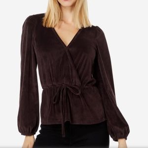 Madewell Corduroy Velour Tie-Waisted Top- medium